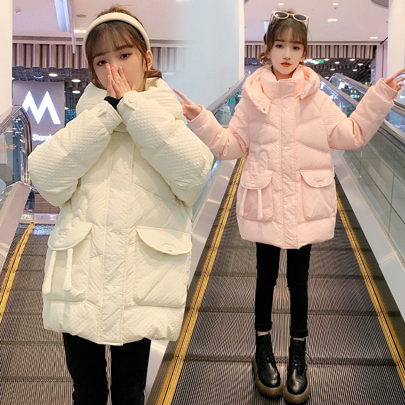 女童棉衣冬装加厚保暖洋气2024新款中大儿童装女孩棉袄时尚棉服潮