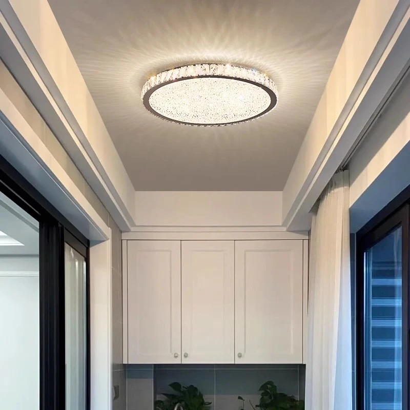 现代轻奢阳台灯led吸顶灯2024年新款简约创意水晶玄关走廊过道灯