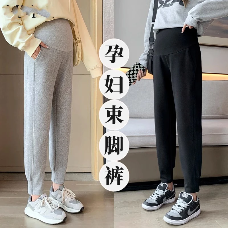 孕妇裤子秋冬外穿休闲运动裤秋冬季加绒加厚卫裤大码保暖棉裤冬