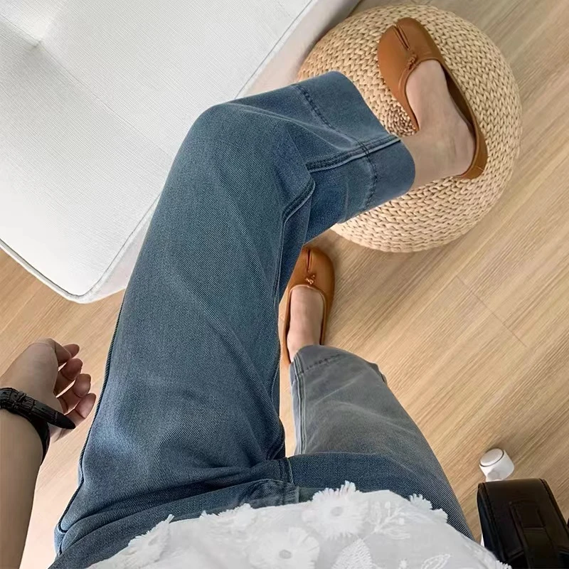 【薄荷海盐】夏季孕妇薄款高弹力凉凉裤舒适显瘦百搭宽松垂感牛仔裤