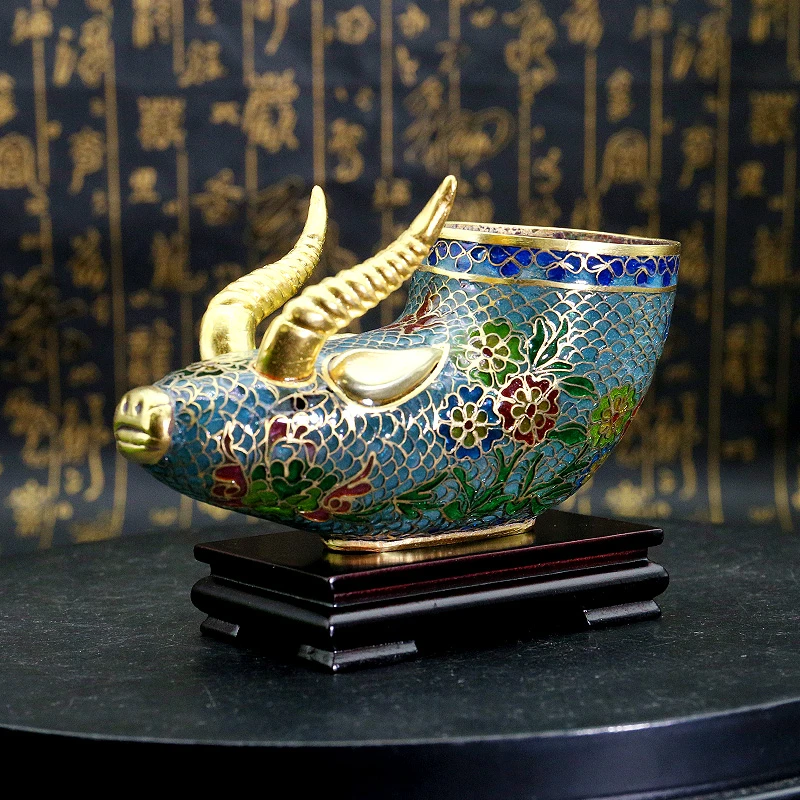 脱胎掐丝珐琅吉祥兽首杯 宫廷艺术 工艺精湛 匠心传承