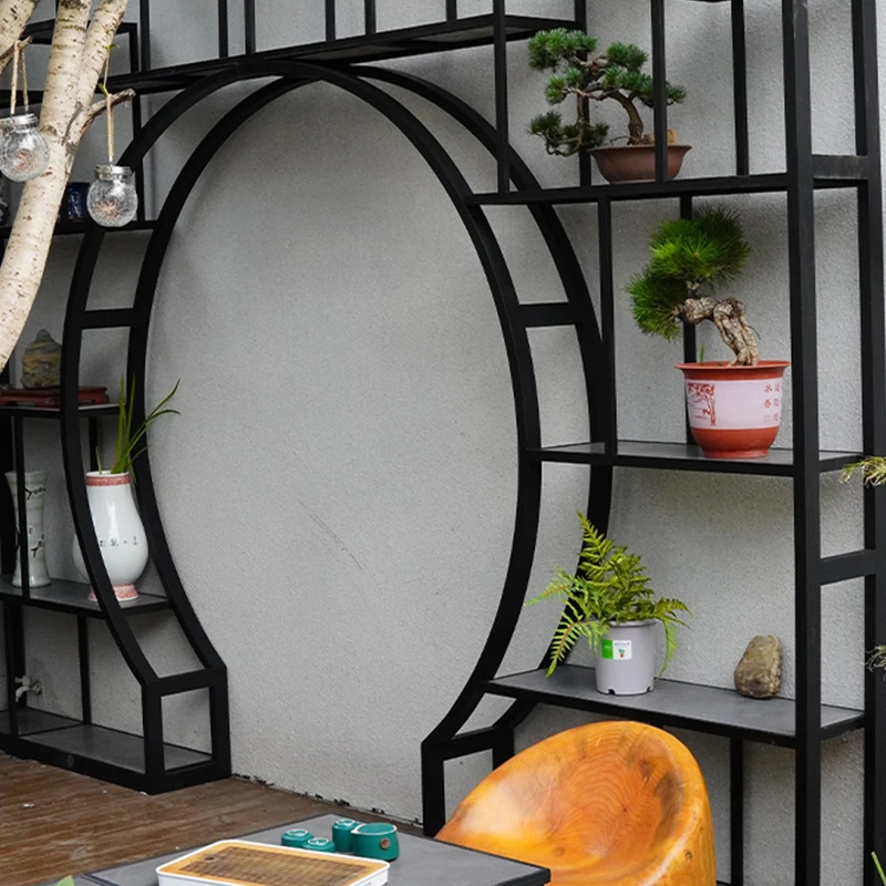 莫兰星博古架大理石铝合金户外盆景架花架展示架可定制庭院盆景架