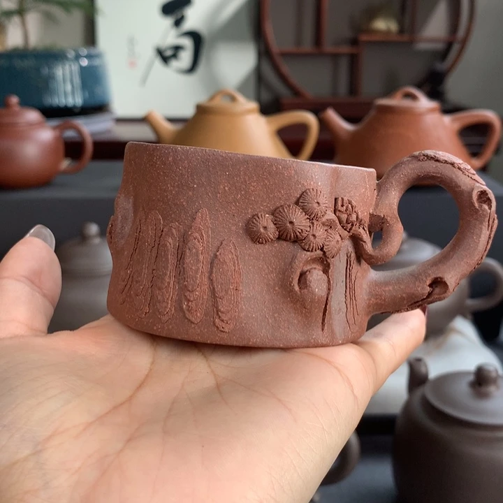 紫砂茶壶匠***萍青段满颗粒