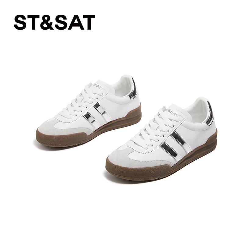 星期六平底德训鞋女士2025新款简约百搭2402运动休闲鞋