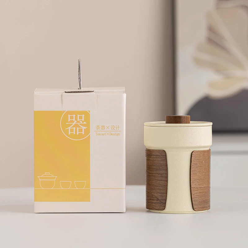 日式滤网茶水分离泡茶杯马克杯陶瓷大容量办公室情侣定制杯简约