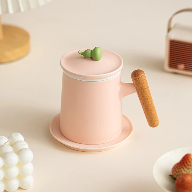 陶瓷泡茶杯分离杯大容量个人杯子办公室喝茶马克杯情侣杯家用带盖