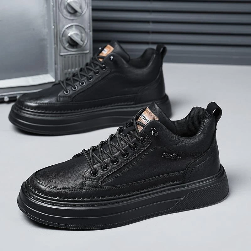 意尔康康男鞋春季款新款百搭男士休闲板鞋男款秋冬款黑色鞋子男潮