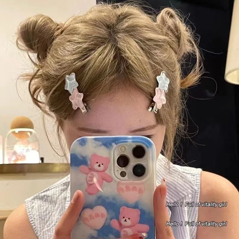 可爱糖果星星发夹ins少女心五角星发饰甜美学生刘海边夹粉嫩发卡