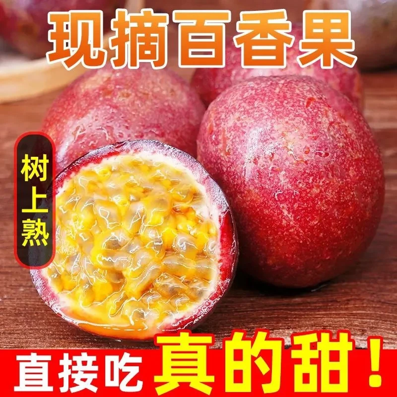 紫皮百香果云南高原露天种植酸甜西番莲自然成熟百香果新鲜鲜果