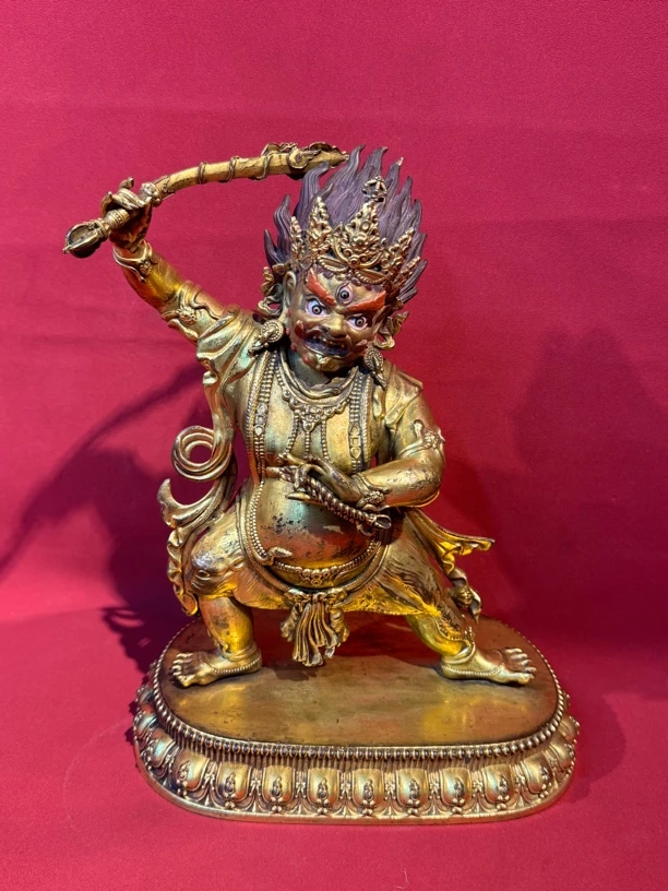 铜鎏金佛像，京门圜收藏