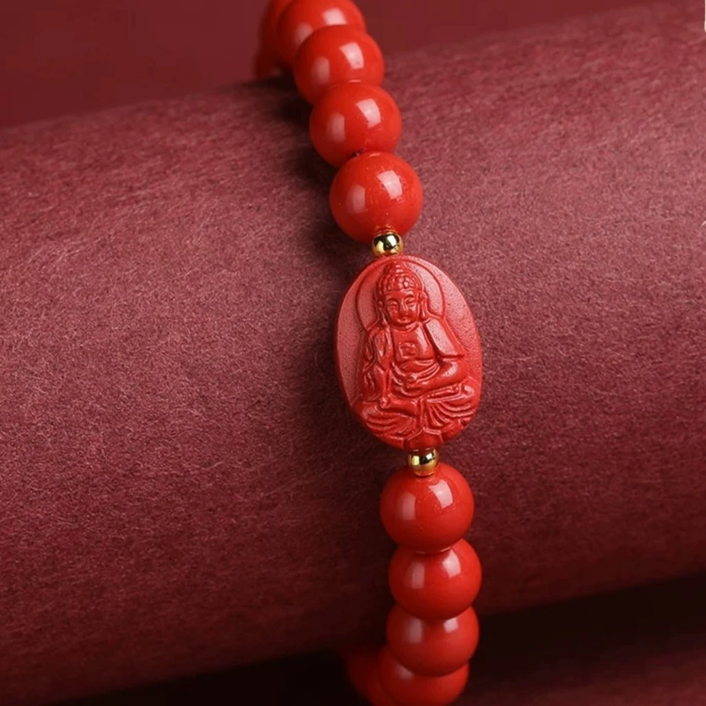 瑞思祥 【高含量红砂紫金砂】天然砂八大守护佛手串