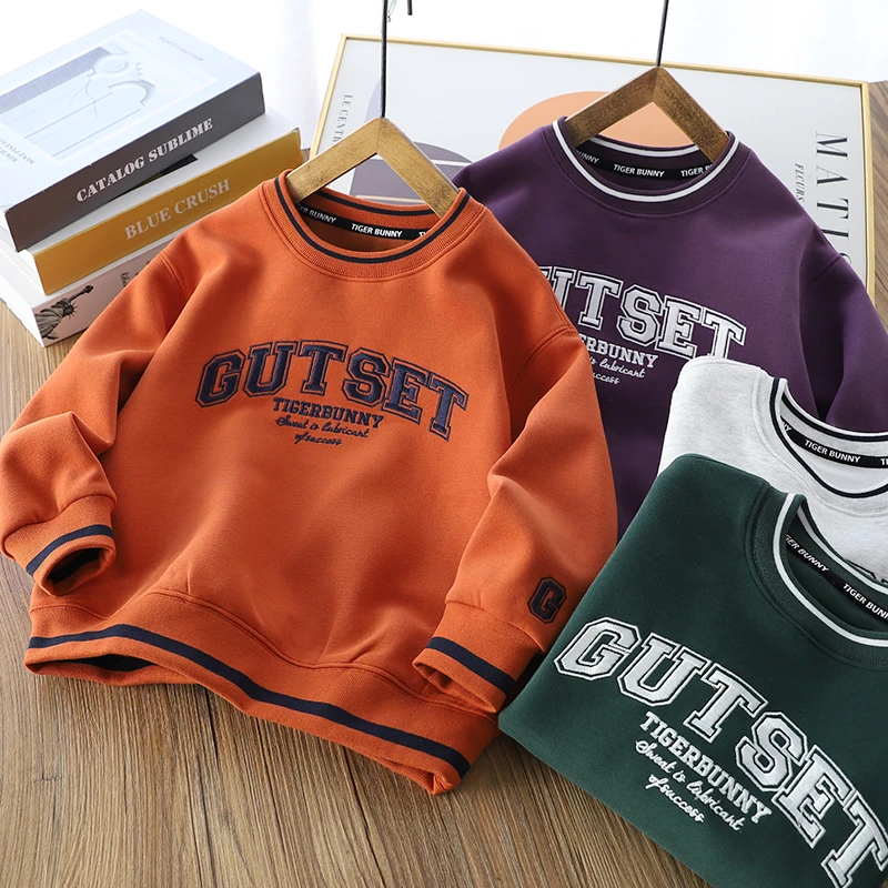 春秋装男童卫衣中大童宽松休闲上衣长袖韩版2024新款儿童套头外套