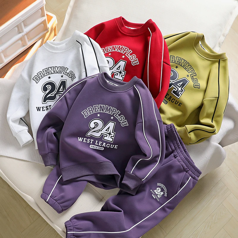 男童运动套装2024新款中大童休闲卫衣卫裤两件套春秋款儿童运动服