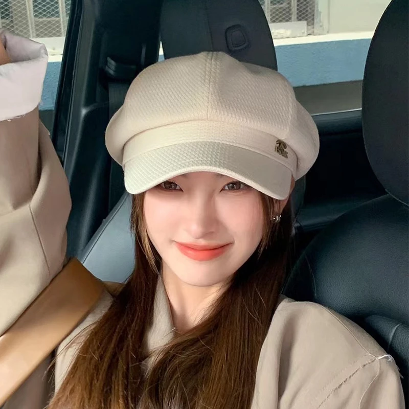 秋冬复古英伦画家帽韩版百搭潮时尚鸭舌帽显脸小2023新款八角帽女