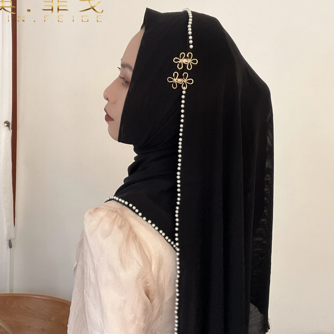 秀英.菲戈初秋新款古风盘扣无需一根针的方便套头圆口小香风绕巾