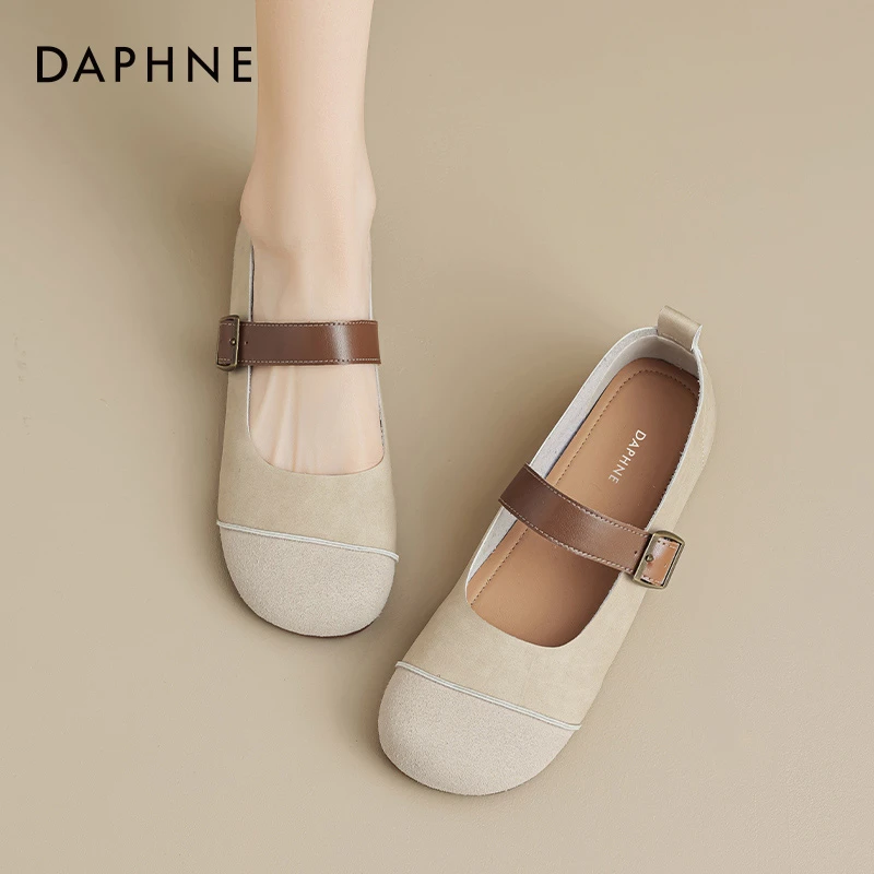 达芙妮软底玛丽珍女鞋2025爆款秋冬芭蕾软底豆豆鞋平底浅口单鞋子