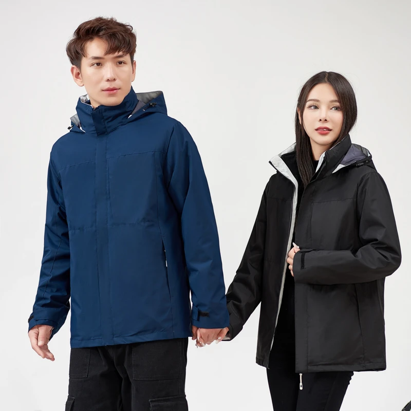 【工厂直发】冬季爆款三合一可脱卸内胆男女同款款加绒加厚冲锋衣