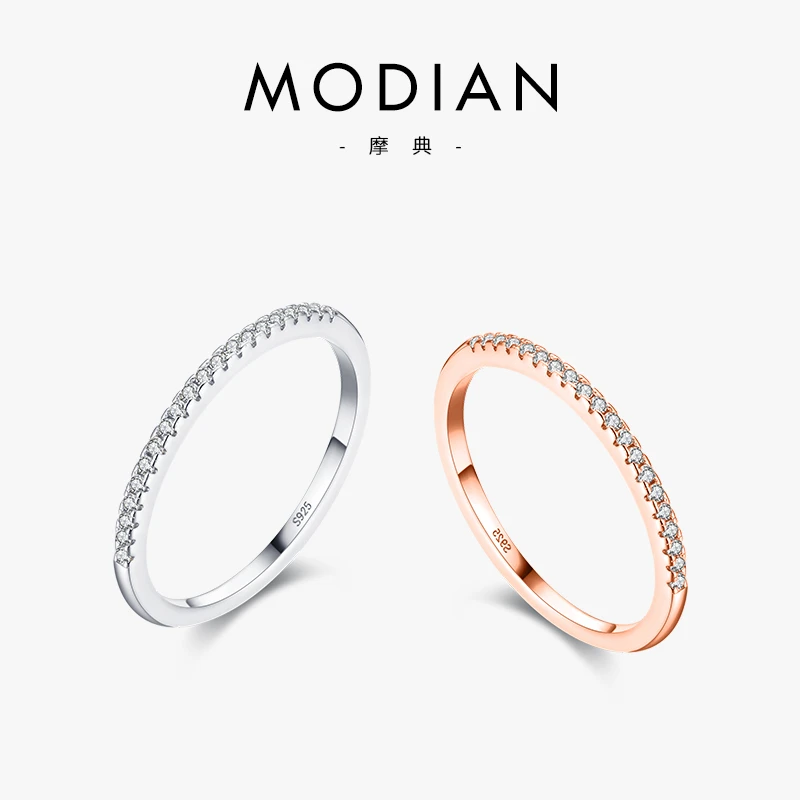 MODIAN/摩典 925银戒指 时尚个性ins排钻戒指女个性网红爆款尾戒