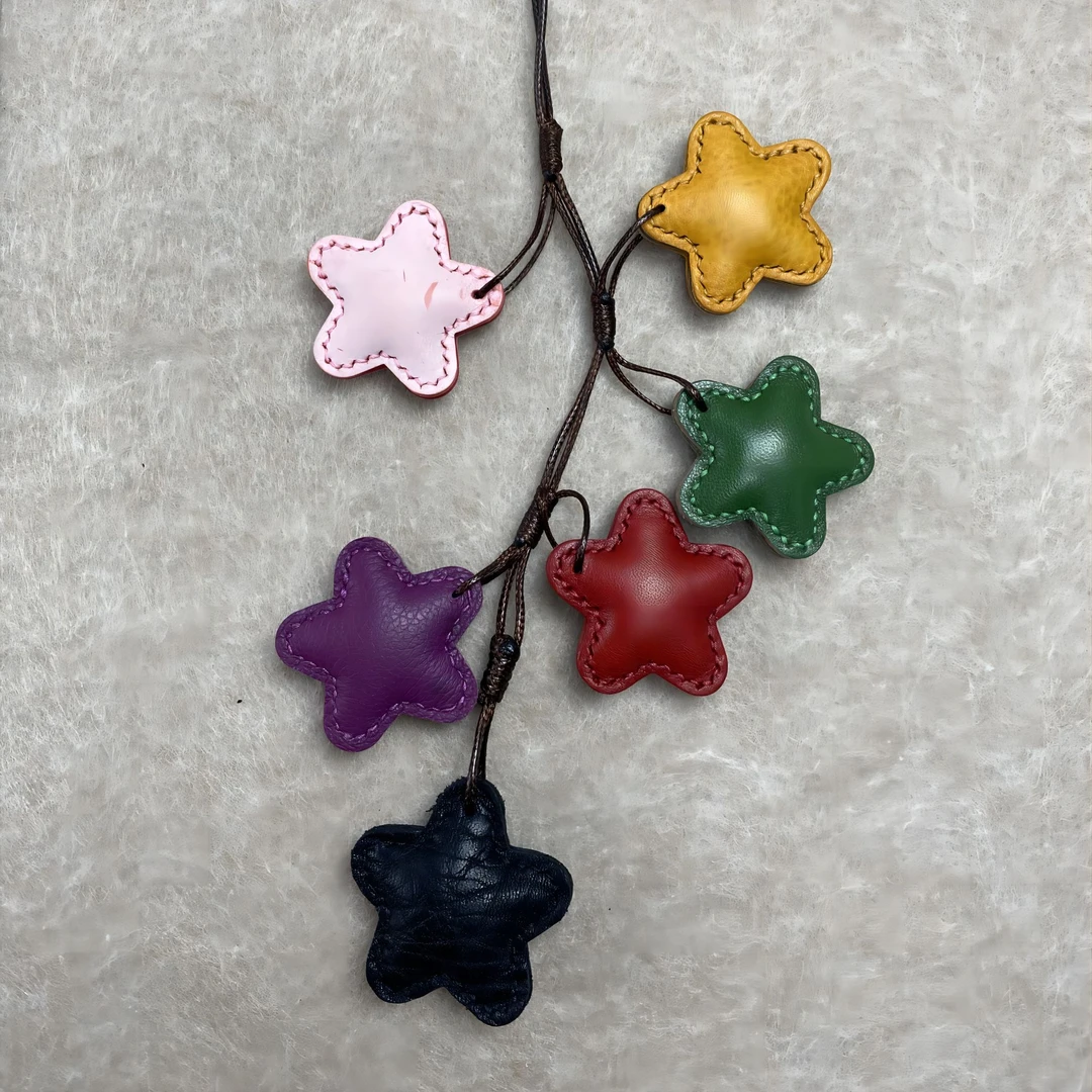 五角星挂件  植鞣牛皮   069