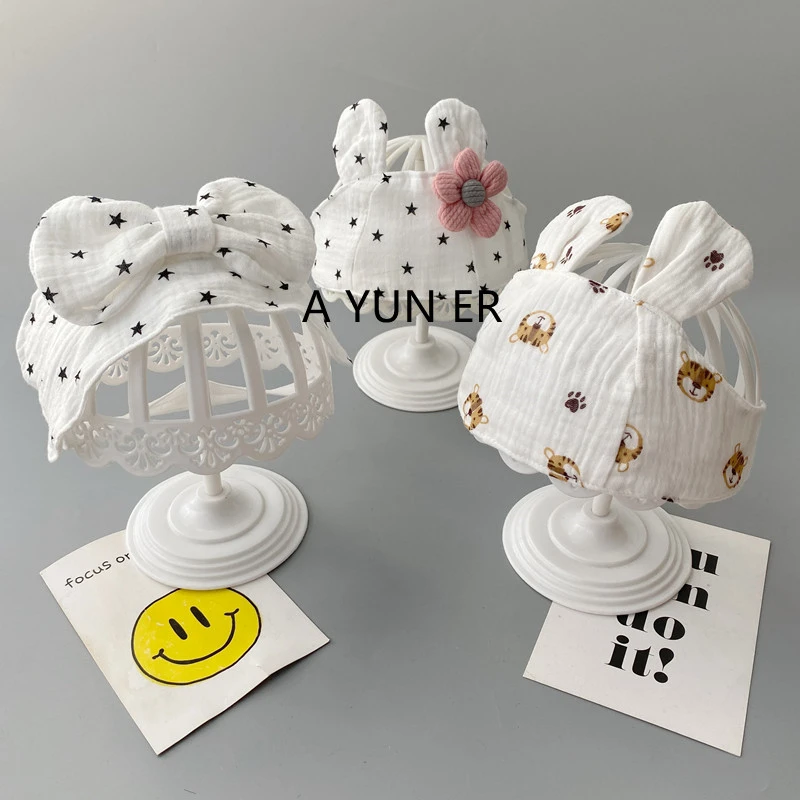 婴儿囟门帽子夏季薄款宝宝护囟门夏天卤门新生儿女婴纱布护头囟帽