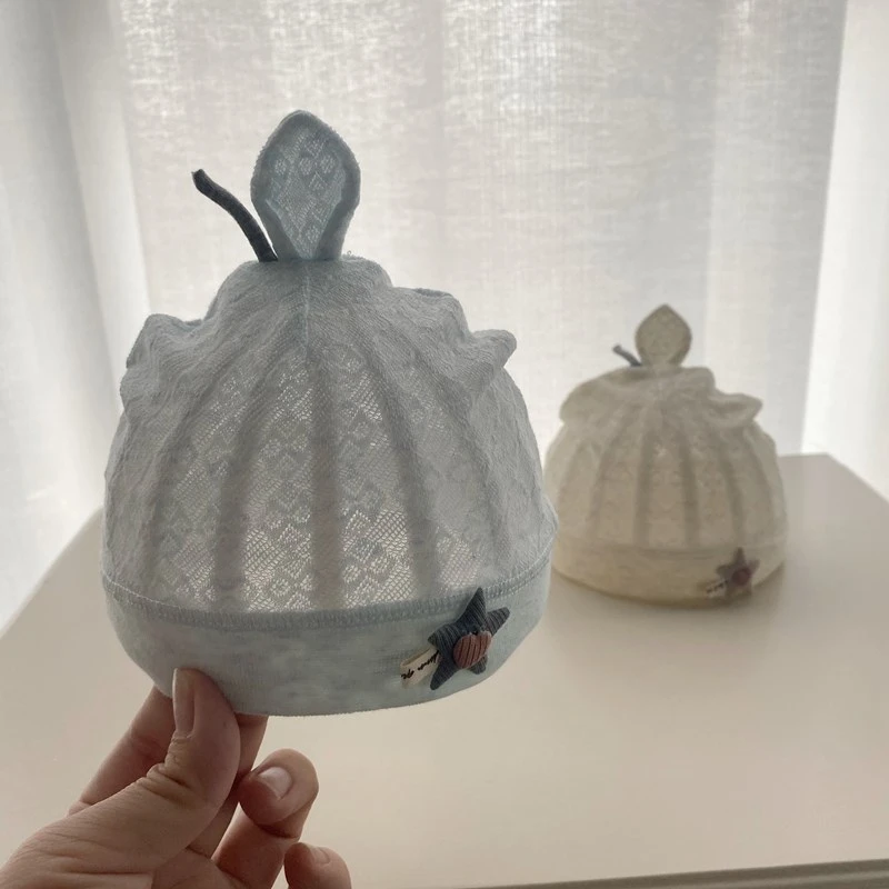婴儿帽子夏季薄款初生新生儿婴幼儿帽子0-3个月宝宝胎帽护囟门帽1