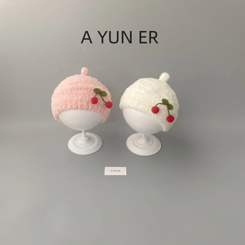 婴儿帽子秋冬款保暖针织毛线帽可爱超萌套头帽小月龄女宝宝毛绒帽