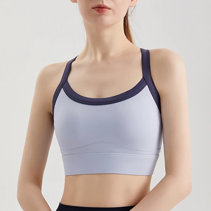 【限量回馈】撞色一体固定胸垫运动内衣女高强度防震蝴蝶美背367