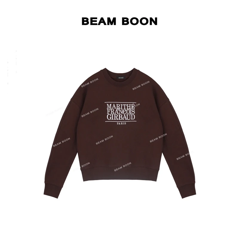 Beam Boon|【小精灵卫衣】Mari*th刺绣软糯全棉云朵高级色休闲卫衣