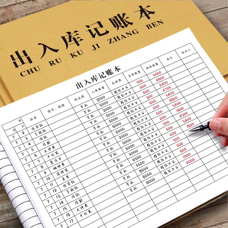 记账出入库单位手帐明细商品原材料进出货库存库管库房盘点双面