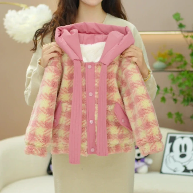 【拍外套送裤子】新款休闲版洋气夹棉外套韩版加绒加厚秋冬两件套装