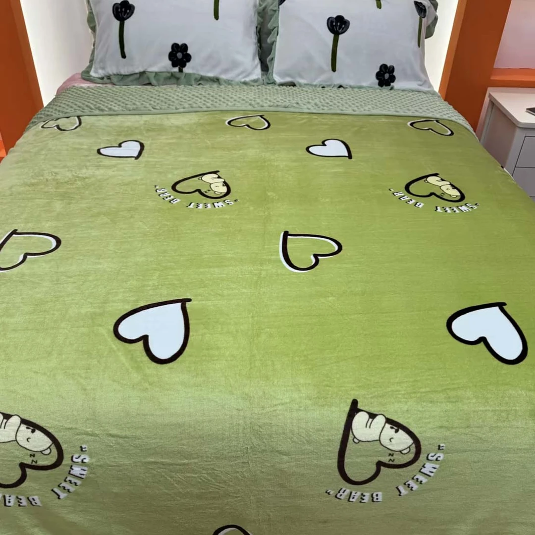 冬季加厚保暖豆豆绒被套牛奶绒被罩加绒被子套666【以直播间为准】