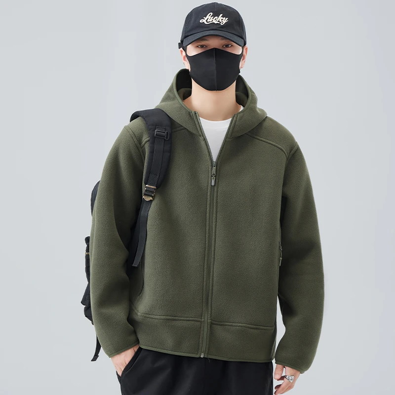 Tispair高端连帽外套百搭秋冬款 加厚双面绒棉衣男士冬装夹克上衣