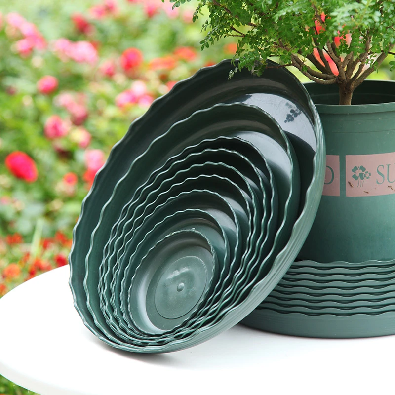 雅香艺花盆托盘家用塑料花盘花盒大号多肉圆形底座加仑盆底盘