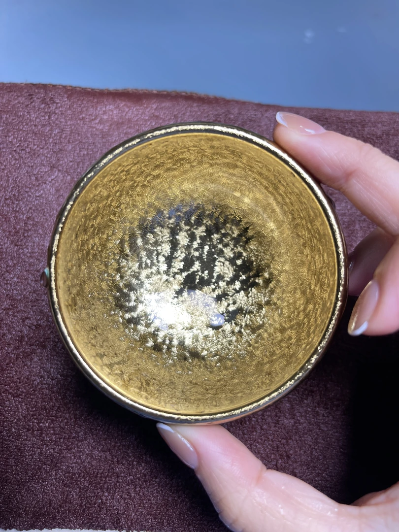 彩钻流金岁月双面釉陶瓷水杯品茗杯茶杯主人家用茶器