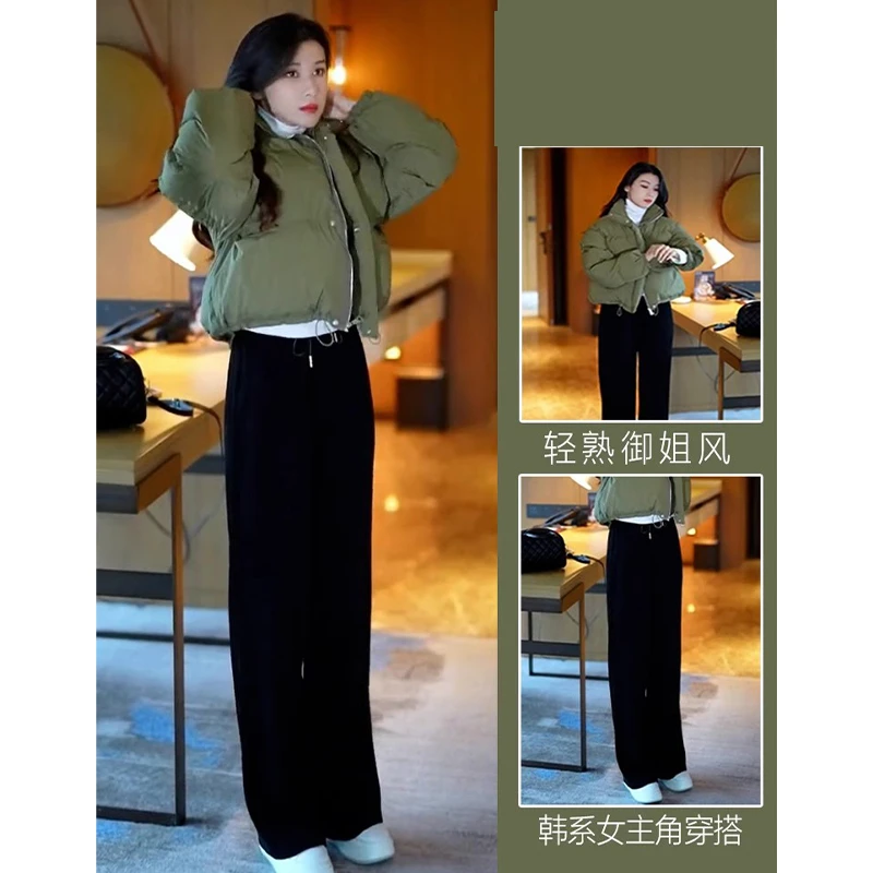 短款宽松小个子羽绒棉服外套2024冬季韩版加厚棉服百搭气质两件套