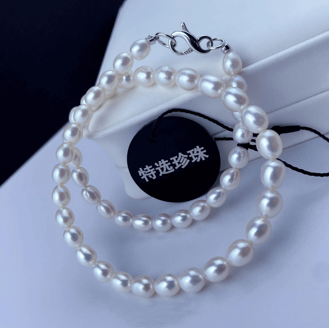 （特选美人泪）淡水无核无核气质个性锁骨链项链 6.5-7.5mm FX070