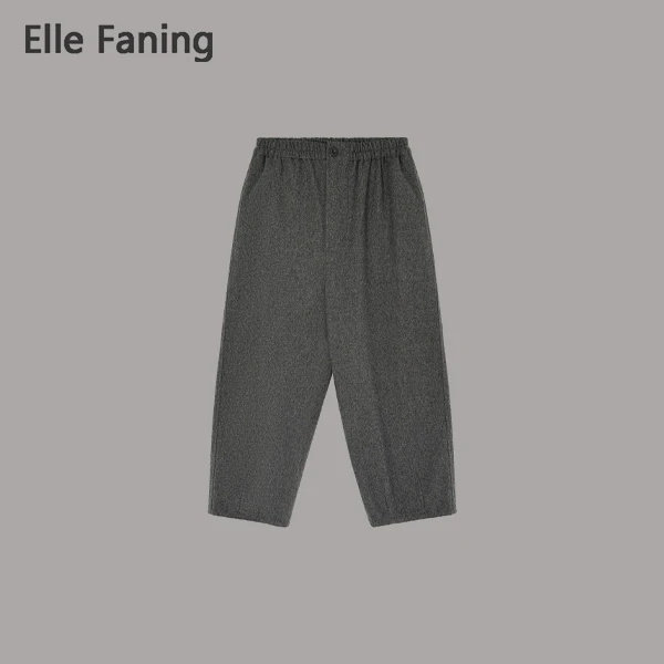 芒果优选-松弛慵懒感羊毛阔腿九分奶奶裤