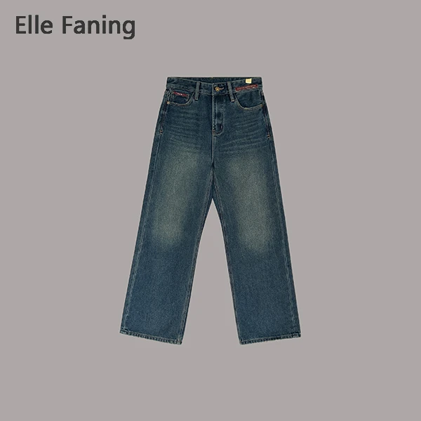 芒果优选-时光遐想秋冬加绒高腰直筒牛仔裤