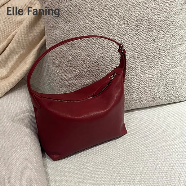 芒果优选-松弛有度头层植鞣牛皮腋下包