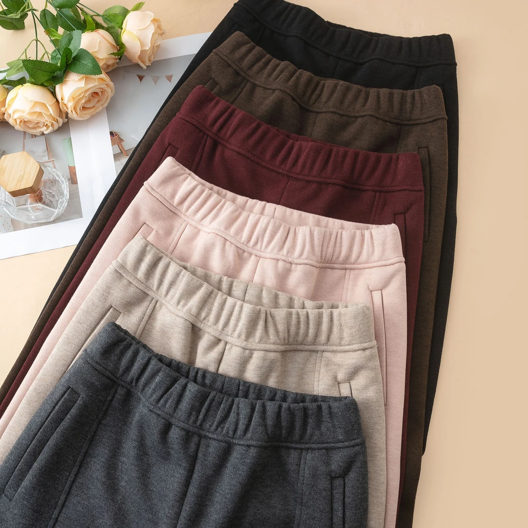 （不加绒款）雅丝冬季加厚高级感高腰显瘦百搭外穿休闲镰刀裤-8858