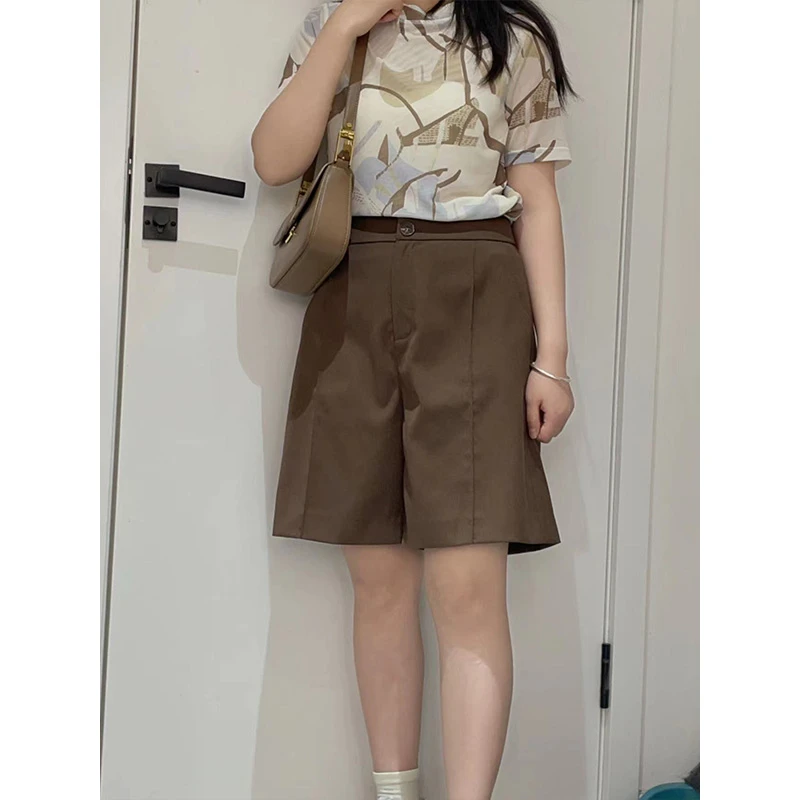 HIUOYA【夏装福利】时尚气质女装夏季百搭中性风短裤 23276804