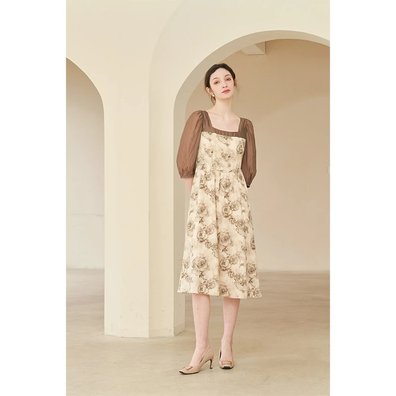 柚盐【夏装福利】碎花显瘦气质法式连衣裙23271806