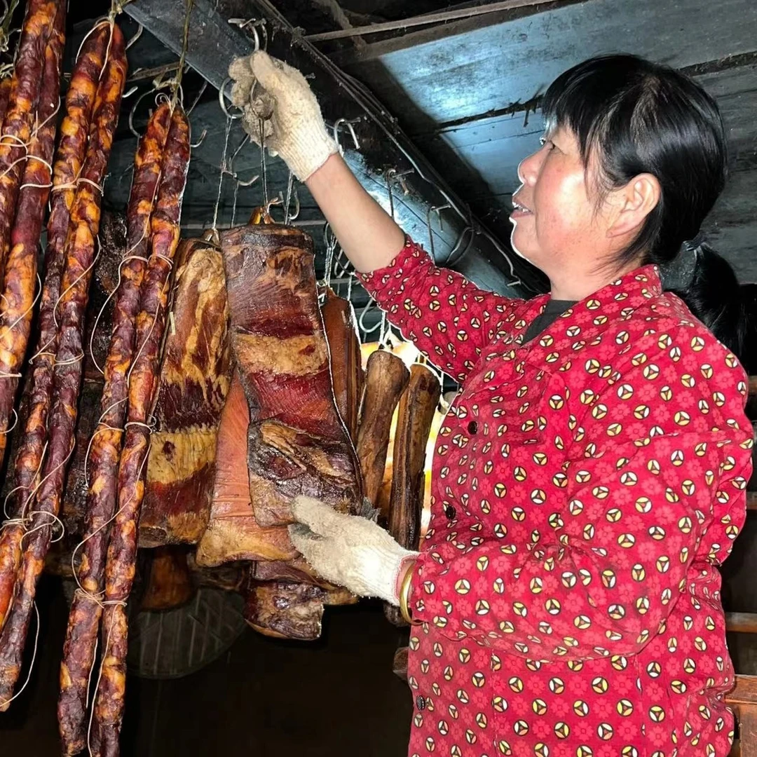 （散装称重）乐乐家土猪腊肉烟熏五花肉后座包邮1