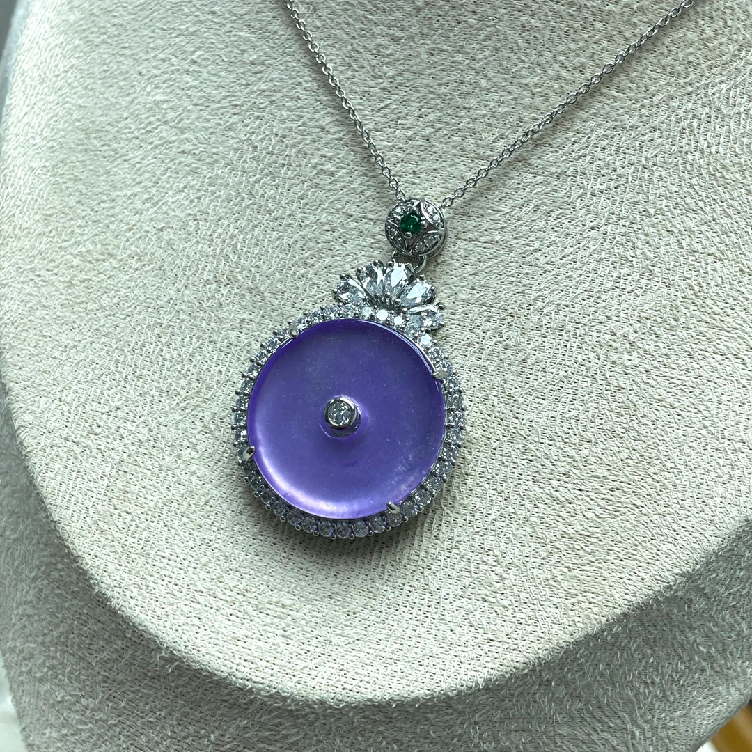 翡翠紫罗兰平安扣LY328