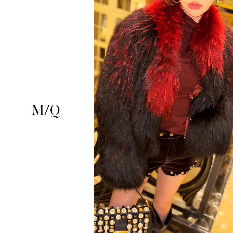 M/Q〔烈焰飒姐〕定染貉子毛皮草外套MQ8116
