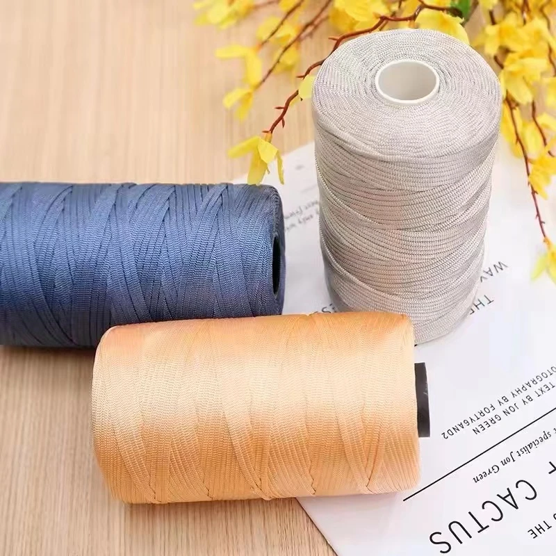 柔软丝光棉麻编带线冰丝合股线空心线手工编织帽子遮阳帽勾帽子线