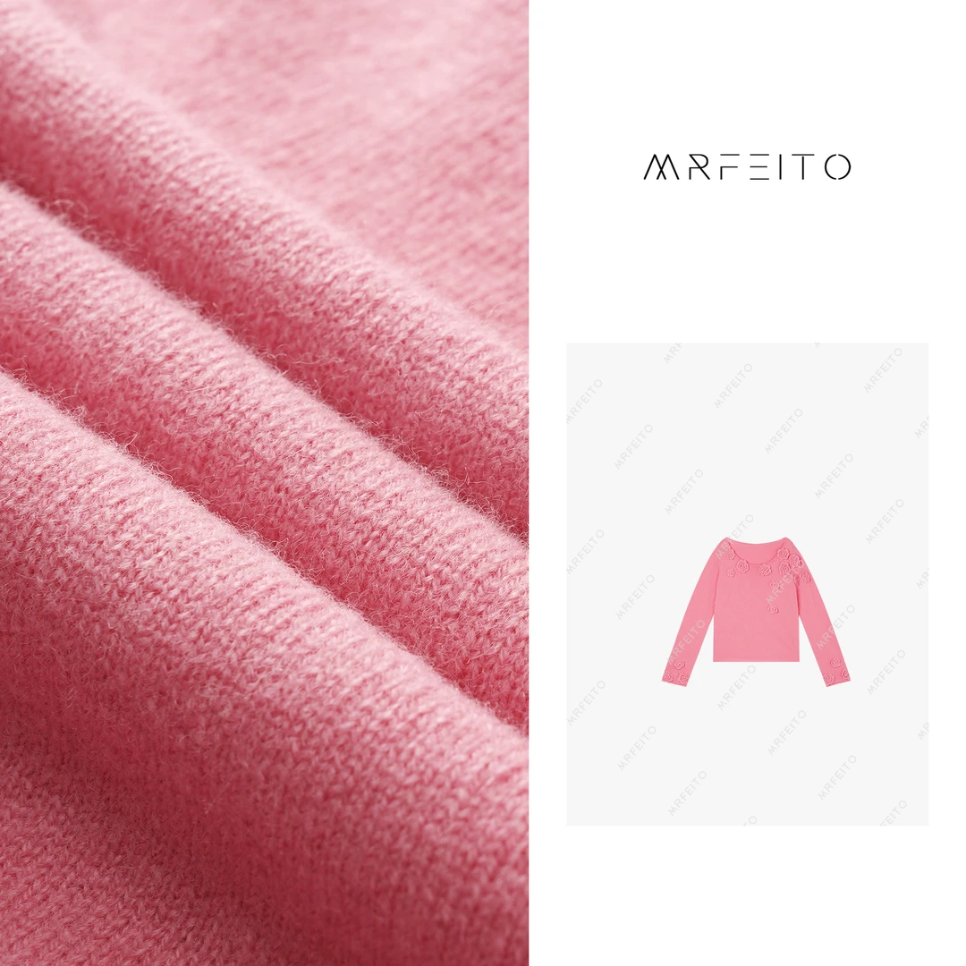 MRFEITO【山茶花】法式重工手工钩花休闲针织上衣H1022M01Q28790