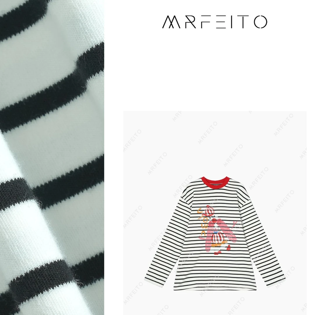 MRFEITO时尚条纹立体螃蟹休闲卫衣H860WY01Q26951