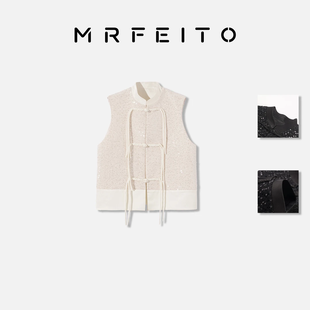 国风中式盘扣亮片女士马甲H270MA01C23154