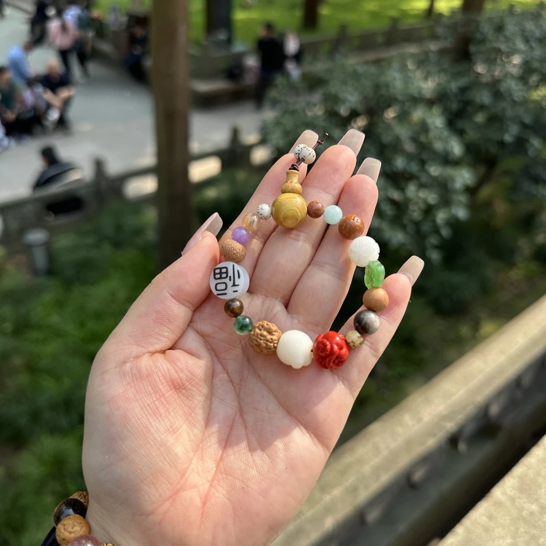 非金属木质手链 儿童版十八籽木质菩提单圈手串